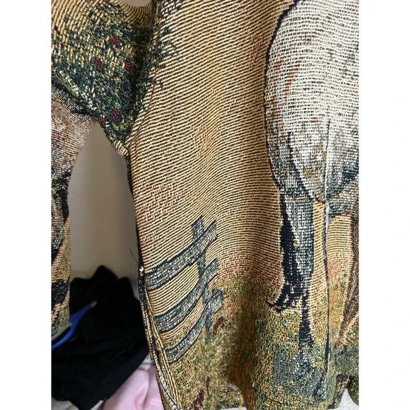 Sugar Street Weavers Vintage Cardigan Sweater XL Horse Tapestry EUC - Picture 12 of 16